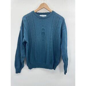 Vintage Chelsea Gardens Women Medium Sweater Floral Embroidered Cottagecore USA